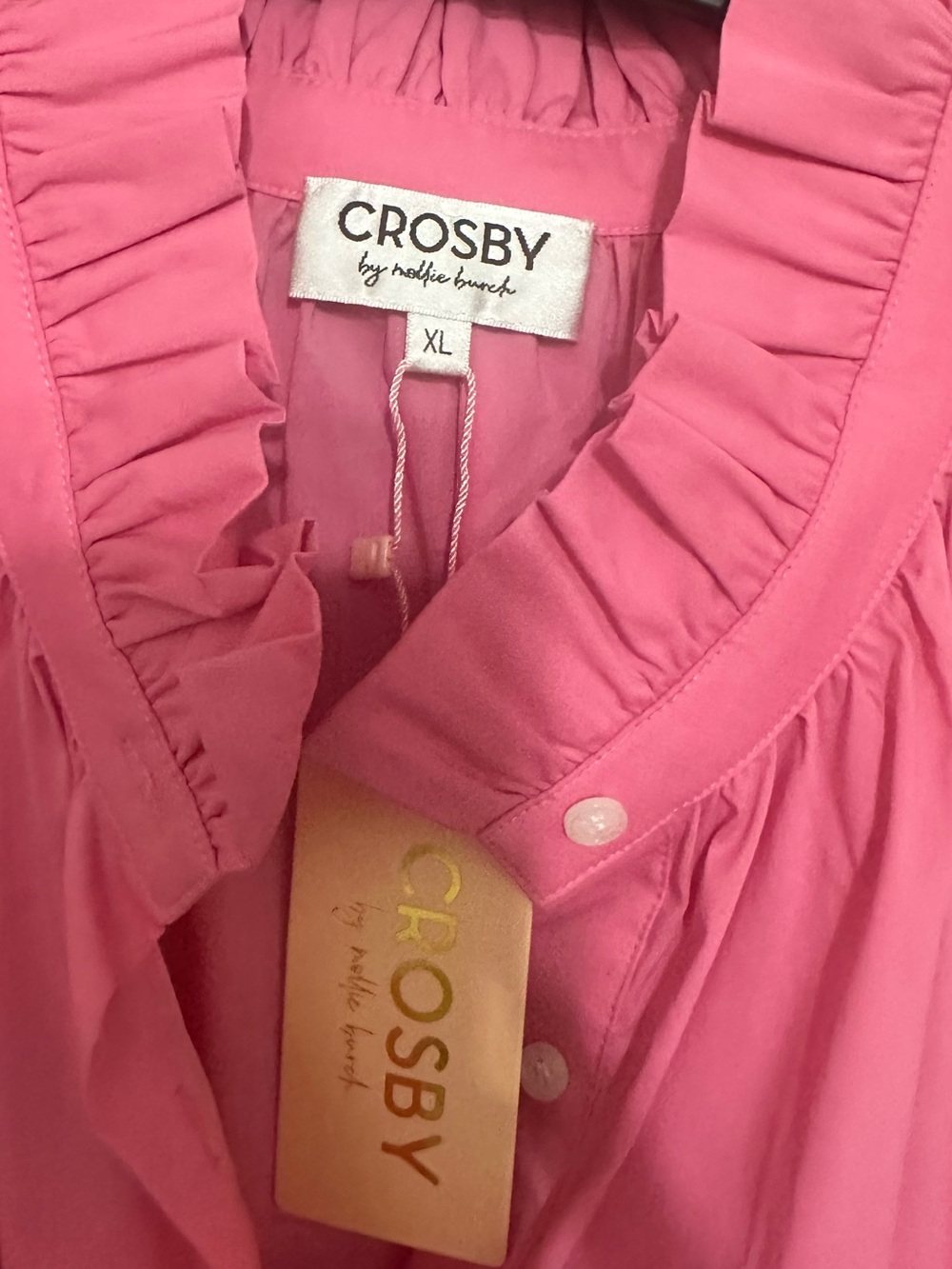 CROSBY by Mollie Burch Pink Midi Dress with Multicolor Trim-no tags - Picture 2 of 4